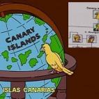 El verdadero propietario de la central nuclear de Springfield es un p&aacute;jaro canario al que Burns env&iacute;a a las islas Canarias en el cap&iacute;tulo Presidente ejecutivo...&iexcl;Jo!. Temporada: 14. Episodio: 306. A&ntilde;o: 2003.