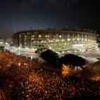 Exteriores del Camp Nou durante la manifestación de Tsunami Democràtic
