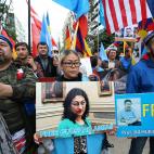 Manifestación en Bruselas contra la persecución de China