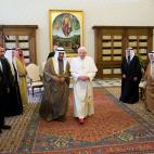 VATICAN CITY, VATICAN - NOVEMBER 23: Pope Benedict XVI (R) meets with Kuwaiti Emir Sheikh Sabah al-Ahmad al-Sabah and his delegation at his library on November 23, 2009 in Vatican City, Vatican. Sheikh Sabah is one of eight world leaders meeti...