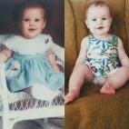 A la izquierda yo y mi hija a la derecha, las dos con 11 meses.
