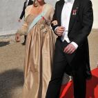 En la boda del príncipe Joaquín de Dinamarca y Marie Cavallier en mayo de 2008.