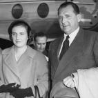 Pilar de Borbón y su padre, don Juan de Borbón, en 1957.
