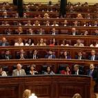 Vista genera de los escaños del Congreso al l inicio de la sesión constitutiva de las nuevas Cortes Generales