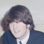 John Lennon at the Saville Theatre after receiving his MBE from the Queen, 1965.