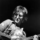 Former Beatle John Lennon performs at New York's Madison Square Garden.