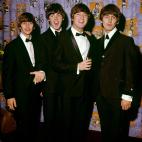 The Beatles, (from left to right) Ringo Starr, Paul McCartney, John Lennon and George Harrison at the premiere of their film A Hard Day&#39;s Night