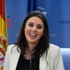 2018: Irene Montero da una rueda de prensa tras la moción de censura a Rajoy