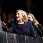 Former US Secretary of State Hillary Clinton arrives for the memorial service of South African former president Nelson Mandela at the FNB Stadium (Soccer City) in Johannesburg on December 10, 2013. (Photo credit should read ODD ANDERSEN/AFP/Gett...