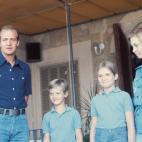 La familia real española al completo en los años 70. 