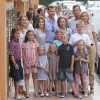 La familia real, sin Don Juan Carlos, en agosto de 2011. 