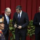 El ministro de Hacienda, Caristóbal Montoro, y los presidentes de Canarias, Fernando Clavijo y Murcia, Pedro Antonio Sánchez