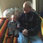 Ross Roberts, 88, with his great-grandson, Matthew Edwin Metz, 5 months.