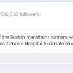 "Corredores que han terminado las 26 millas (42,1 kilómetros) y que se han dirigido al Mass General Hospital a donar sangre". Así explicaba Nicholas Kristof, columnista de The New York Times en Facebook.
