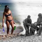 Los turistas se broncean ahora en las playas donde hace 70 años sufrieron y murieron muchos soldados.