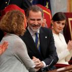 La presidenta del Congreso, Meritxell Batet felicita al rey Felipe VI