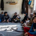 La familia de Iman (que no aparece en la foto) huyó de Irak con tres generaciones de su familia, 13 miembros en total. Ahora viven en campo de Vial, en Chios.