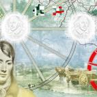 Two pages (featuring John Constable - Artists) from the new British passport design that have been unveiled at Shakespeare's Globe Theatre in London.