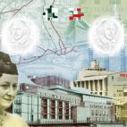 Two pages (featuring Elizabeth Scott - Landmarks and Architecture) from the new British passport design that have been unveiled at Shakespeare's Globe Theatre in London.