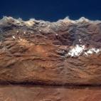"Some fault lines are visible from space. Tectonic plates make a rift in the Andes."