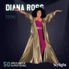 La gran Diana Ross se cambió de ropa casi tantas veces como el número de canciones que interpretó durante la Super Bowl. Su abrigo dorado se convirtió en una impresionante montaña de oro brillante y, al final de su actuación, las espectad...