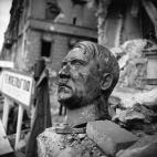 6th July 1945: A bust of Adolf Hitler lies amidst the ruins of the Chancellery, Berlin. (Photo by Reg Speller/Fox Photos/Getty Images)