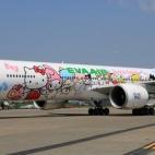 Los taiwaneses de EVA Air tienen una flota completa dedicada a Hello Kitty. 