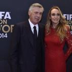 El entrenador del Real Madrid, Carlo Ancelotti, y su esposa Luisa