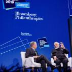 Con Narendra Modi, primer ministro de India, en el Bloomberg Global Business Forum