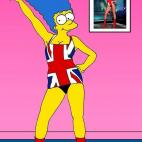 Como Geri Haliwell, de las Spice Girls, enfundada en la Union Jack.