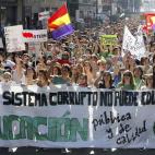 Manifestación contra la LOMCE y los recortes en educación por el centro de Murcia. 