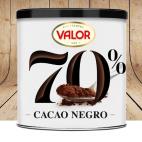 Chocolates Valor, soluble 70% cacao negro y soluble 100% cacao puro natural.