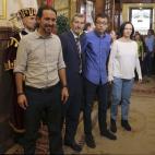 El 'núcleo duro' de Podemos: Pablo iglesias, Julio Rodríguez, Íñigo Errejón y Carolina Bescansa.