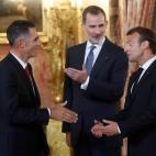 Miguel Indurain, el rey Felipe y Macron