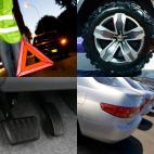 Revise el estado del vehículo, especialmente el alumbrado, los frenos, los neumáticos y los recambios. 