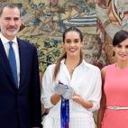 Don Felipe y doña Letizia reciben a Ona Carbonell en La Zarzuela (Madrid)