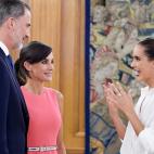 Don Felipe y doña Letizia reciben a Ona Carbonell en La Zarzuela (Madrid)
