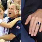 Para su compromiso en noviembre de 2010, el Príncipe le dio a Kate el mismo anillo que usó su madre, la Princesa Diana. Un zafiro de 18 kilates en oro blanco.