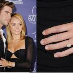 En junio de 2012, Miley Cyrus recibió su anillo de compromiso de diamantes de 3.5 kilates, del feliz novio Liam Hemsworth.