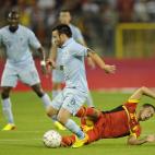 France's forward Mathieu Valbuena (L) vies with Belgium's midfielder Eden Hazard (R) during a friendly football match between Belgium and France at King Baudouin stadium in Brussels on August 14, 2013. AFP PHOTO / JOHN THYS (Photo credit ...
