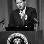Kennedy en uno de sus discursos, en 1962.