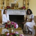 Con Michelle Obama, en la Casa Blanca.