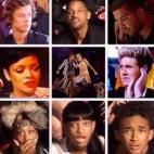 La cara de la gente durante la actuación de Miley Cyrus
