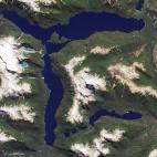 Imagen del lago Menéndez, en Argentina, tomada el 20 de enero de 2015 por el OLI del Landsat 8.