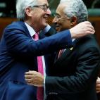Con Jean-Claude Juncker, presidente de la Comisión Europea