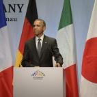 El presidente estadounidense Barack Obama durante una rueda de prensa tras una reunión celebrada en la segunda y última jornada de la cumbre del G7, en el Castillo de Elmau (Alemania).