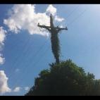 A Hathaway man recently came across a utility pole with a powerful image. Rickey Navarre did a double take of the pole while driving along Highway 26 and said he sees what appears to be Jesus Christ hanging on the cross.
