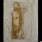 A Pittsburgh man cut this water-stained piece of plaster from his bathroom wall in June 2005. He said he could see the face of Jesus in the stain.