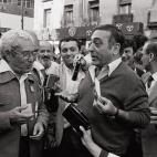 Marcelino Camacho (CCOO) y Nicolás Redondo (UGT) en una protesta sindical en 1985.
