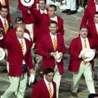 En el desfile de deportistas en la inauguración de los Juegos Olímpicos de Sidney, en el año 2000.